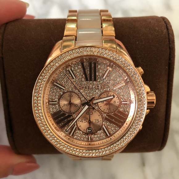 Michael Kors Rose Gold & White Rhinestone Watch - Picture 2 of 8